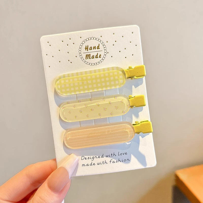 คลิปผมเยลลี่สีเหลือง3ชิ้น