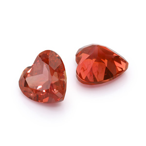 Cadermay Heart Shape Orange Red Zircon Loose Gemstones For Jewelry Making - Product Image 4