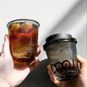 Vasos Desechables de Plástico PET de Pared Simple con Tapa, Personalizados con Logotipo, de 12, 14 y 16 Onzas, para Café Helado, Jugos, en Forma de U - Product Image 1