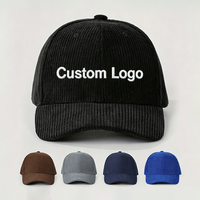 Casquette de baseball en velours côtelé personnalisée pour homme, ajustable, vierge, avec logo brodé, casquette de sport