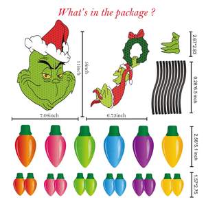 Imán Reflectante para Coche con Diseño de Grinch Navideño 2024, Imán Promocional para Refrigerador, Venta Caliente - Product Image 2