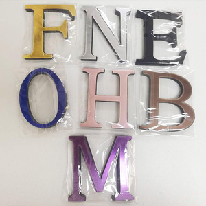 Lettres en miroir <span class=keywords><strong>3D</strong></span> de 10 cm, autocollants muraux en acrylique pour la décoration de la maison en DIY, mariage et thèmes, <span class=keywords><strong>design</strong></span> Art Déco écologique - Product Image 4