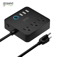Gosong Uk Strip Daya Cerdas Amazon Hitam Diskon Besar Aplikasi EU Pengendali Jarak Jauh Wifi Soket Listrik Pintar dengan Usb