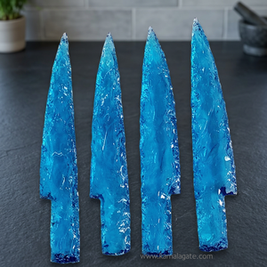 Cristaux de fluorite bleue en forme de couteau, pierres semi-précieuses taillées à la forme libre, artisanat fait main, sculpture taillée à la main, art Feng Shui - Product Image 1