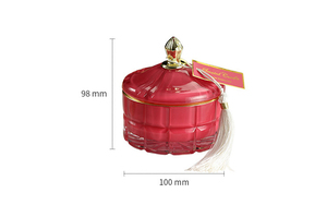 Commercio all'ingrosso moderno lusso colorato oro bordo di vetro candele vasi e barattoli di candela con coperchio - Product Image 6