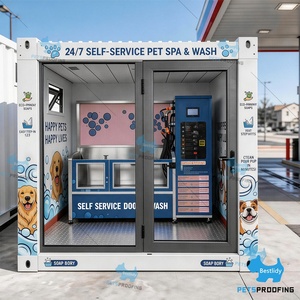 Kiosque de lavage pour animaux de compagnie en plein air, laveuse de chiens en libre-service, écran tactile, multifonctionnel, réutilisable avec sécheuse - Product Image 1