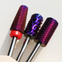 Outil de manucure de haute qualité, embout de perceuse à ongles en carbure de tungstène acrylique violet F 4XC, prix de gros