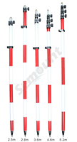 Offre Spéciale 2.6m prisme Pole DZ-TL(QL) Instrument d'arpentage Station totale prisme Pole en aluminium
