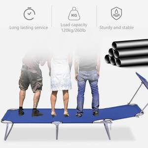 Chaise de bronzage extérieure pliante réglable à 4 positions chaise de plage inclinable chaise longue pour terrasse piscine arrière-cour patio - Product Image 2