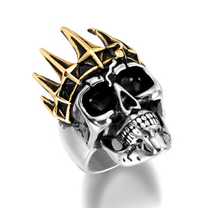 Anelli da <span class=keywords><strong>uomo</strong></span> in acciaio inossidabile Rock Punk classico stile Western Denim teschio Design <span class=keywords><strong>accessori</strong></span> gioielli da <span class=keywords><strong>uomo</strong></span> - Product Image 2