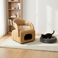 Fauteuil lounge en peluche pour animaux de compagnie, abri pour chat, fauteuil partagé humain-animal avec tunnel pour chambre et salon, vente en gros
