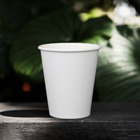 Gobelets en carton blanc à paroi simple avec couvercles pour café, écologiques, jetables, 250 ml, pour usage domestique et commercial, emballage en carton entier, vente en gros