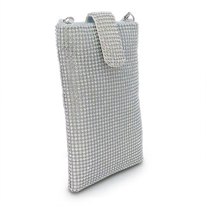 Sac de soirée mini bandoulière pour femme, orné de diamants, sac à main de luxe scintillant entièrement en strass pour téléphone - Product Image 1
