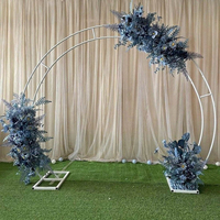 Arche de mariage de jardin en métal à double poteau avec base, pour ballons, anneaux et fleurs, style pergola, pour toile de fond