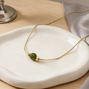 Collier en cristal naturel pour la guérison des 7 chakras, pendentif en pierre perlée plaqué or, chaîne minimaliste en or, pendentif en pierre perlée pour les chakras - Product Image 2
