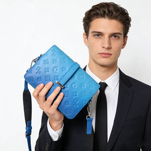 <span class=keywords><strong>Sac</strong></span> bandoulière unisexe personnalisé avec motif monogramme, bleu royal, design vintage, avec sangle réglable, élégant pour hommes et femmes - Product Image 2