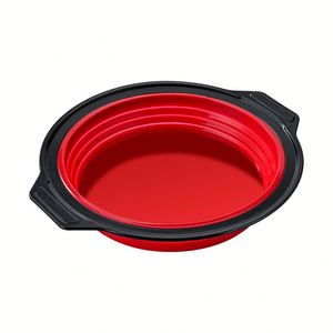 Moule à gâteau en silicone pliable 3 pièces de qualité alimentaire, antiadhésif, résistant à la chaleur, compatible micro-ondes, pour muffins, gâteaux en couches, gâteaux au fromage - Product Image 1