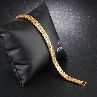 Joyería de Oro Saudí, Diseños Vintage de Oro, Brazalete para Hombre, Cadenas Chapadas en Oro de Latón, Brazalete para Hombre