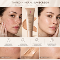 Crème solaire minérale teintée Lance OEM SPF 30, protection large spectre UVA UVB, fini naturel léger