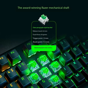 คีย์บอร์ดกลไกสำหรับเล่นเกม <span class=keywords><strong>Razer</strong></span> แบล็ควิโดว์ V4สไปเดอร์โปรคีย์บอร์ดสำหรับเล่นเกม RGB แบ็คไลท์สวิตช์สีเขียวสำหรับเล่นกีฬาพร้อมที่พักข้อมือ RGB - Product Image 2