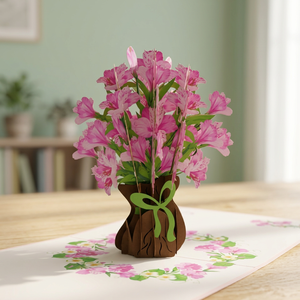 Alstroemeria Hybrids Flowers Pop Up <b>Card</b> Handmade Custom Design Paper <b>Cutting</b> Hanoi Top Trending Thanksgiving Valentine's Day - Product Image 2