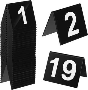 Numéros de table en acrylique transparents personnalisés imprimés UV pour mariage, vente en gros - Product Image 1