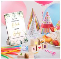 Kit de jeux de fête prénatale personnalisé de 92 pièces, blocs de coloriage amusants pour blocs en bois vierges à faire soi-même, peinture à la main, 36 marqueurs de peinture OEM