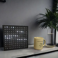 Desktop-LED-Alphabet-Lichtbox Zeitanzeige Englisch-Wortuhr Digitale Wanduhr