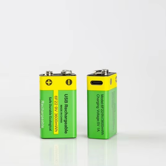 TYPE-C Port Rechargeable 9V 3600mAh Lithium Battery with USB Type-C Cable