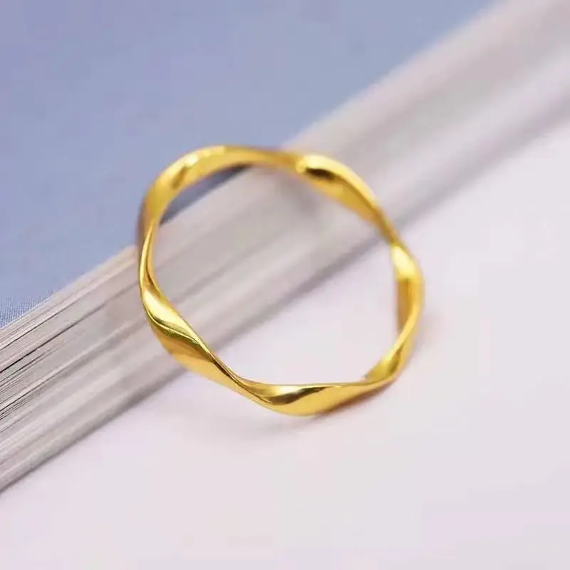Fabriek Au750 Goud Fijne Sieraden Minimalistische Massief Gouden Ringen Voor Vrouwen 18K Echt Goud
