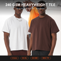 T-shirt Homme Oversize 240 GSM en Coton Lourd 100% Coupe Boxy Épaules Tombantes Streetwear Vierge OEM