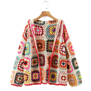 <span class=keywords><strong>Pull</strong></span> carré <span class=keywords><strong>crochet</strong></span>é à la main pour femme, à la mode, au début du printemps, Offre Spéciale - Product Image 5