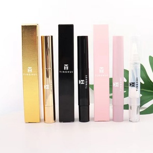 Customized Box Plastic Reusable 3ml Transparent Twist Pens Empty Nail <b>Oil</b> Cosmetic Pen With Brush Tip - Product Image 1