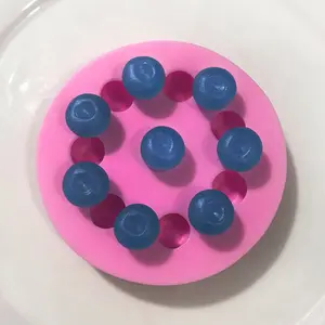 藏红花蓝莓果形硅胶蛋糕模环氧树脂软糖制造低价水果硅模