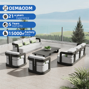 Ensemble <span class=keywords><strong>de</strong></span> canapés d'extérieur en aluminium, mobilier <span class=keywords><strong>de</strong></span> <span class=keywords><strong>jardin</strong></span> et <span class=keywords><strong>de</strong></span> terrasse avec table basse, canapé <span class=keywords><strong>de</strong></span> patio en métal pour hôtels, cours et villas - Product Image 1
