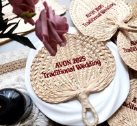 Éventails de mariage personnalisés avec logo brodé, éventails en bambou naturel pour souvenirs d'invités, cadeaux de mariage, fournitures pour fêtes et vacances