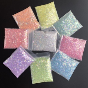 Vendita calda 2oZ borsa pastello iridescente Glitter alla rinfusa PET arcobaleno Glitter poliestere misto Glitter per Nail Art natale decorazione - Product Image 1