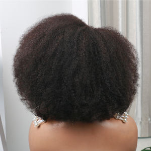 250% घनत्व एफ्रो किकी कर्ली फीता फ्रंट विग प्राकृतिक रंग एफ्रो बॉब मानव बाल प्राकृतिक बाल बाल - Product Image 4
