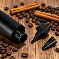 Bouteille en plastique HDPE noire à presser avec bouchon à pointe torsadée, impression de logo personnalisée pour la teinture des cheveux, l'encre de tatouage, les liquides cosmétiques