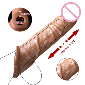 Extenseur de pénis avec anneaux en silicone pour pénis, manchon de pénis réutilisable, agrandisseur de pénis, préservatif pour hommes - Product Image 2