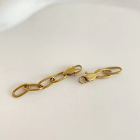 Chaîne d'extension EMANCO en acier inoxydable style minimaliste, maillons géométriques trombone, fermoir mousqueton, accessoire pour collier