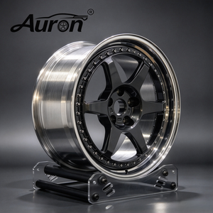 ล้อแม็กซ์อะลูมิเนียมอัลลอย Auron ขนาด 5.5x17 สีดำเงา ขอบขัดเงา 5 ก้าน แบบชิ้นเดียว สำหรับรถยนต์นั่งส่วนบุคคล ปรับปรุงรุ่นใหม่ - Product Image 1