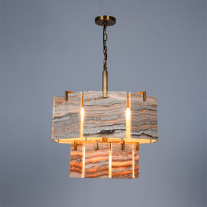 Custom Natural Stone Pendant Chandelier Source Factory ModernLuxury Brass Hanging Lamp for <b>Dining</b> Room Living Room Hotel Project - Product Image 2