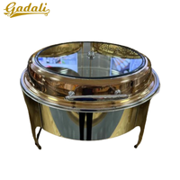 Réchaud de buffet hydraulique rectangulaire en acier inoxydable 304 avec couvercle en verre pour la restauration