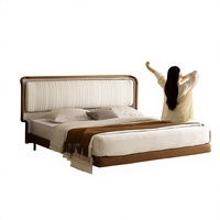 Eschenholz Hochbett mit Stauraum, Schlafzimmer, Hochwertig, Elegant, Neuer Mittelalterlicher Stil, Stoffbezug, Anpassbares Bett