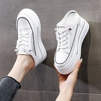 Nouvelles sandales d'été sportives à enfiler pour femme, avec semelle épaisse en maille et caoutchouc, pour l'extérieur, rehaussées de 8 cm, sans talon, blanches