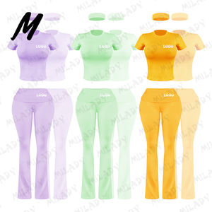 Комплект из 2 предметов для похудения с коротким рукавом и логотипом - Product Image 1