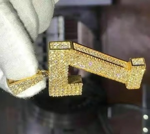 Joyería personalizada Pass Dia Tester VVS Baguette diamante sintético laboratorio cultivado Iced 7 Número Unisex India Sterling Sier personalizado - Product Image 3