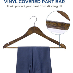Vente en gros : Cintre simple en bois massif avec crochet pivotant à 360°, multifonctionnel pour la maison et le salon - Product Image 5
