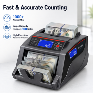 เครื่องนับเงินรุ่น 2828C พร้อมหน้าจอ LCD คู่ ระบบตรวจจับธนบัตรปลอมด้วยแสง UV และ MG สำหรับมืออาชีพ - Product Image 1